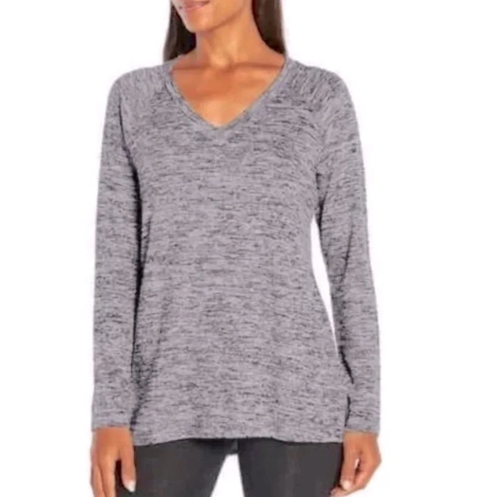 Banana Republic V-neck Black White Marled Lightweight Womens Sweater Small